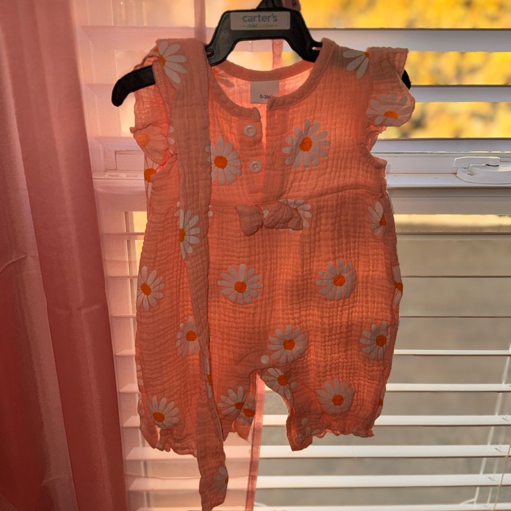 Pink Floral Baby Romper